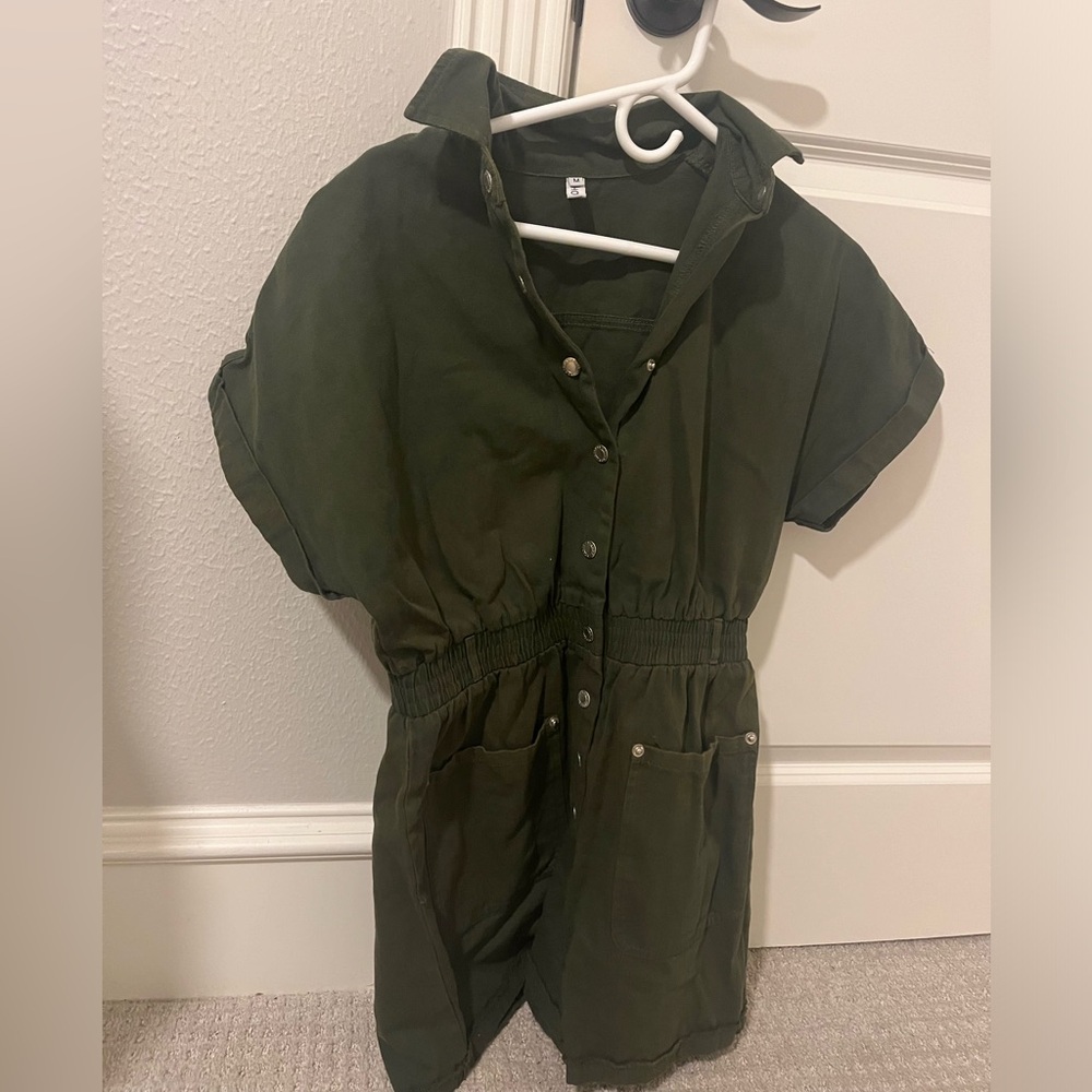 Army green romper